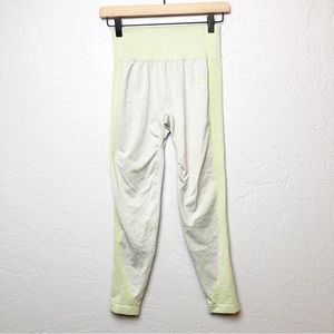 GYMSHARK seamless grey neon lime leggings size medium